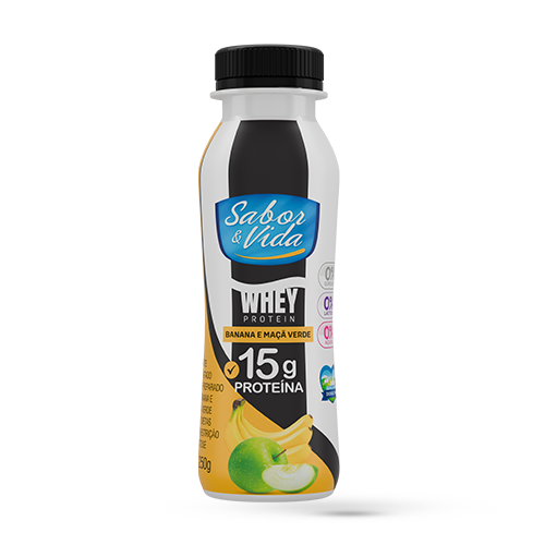 Iogurte Desnatado de Banana e Maçã Verde (Whey Protein) – 250g