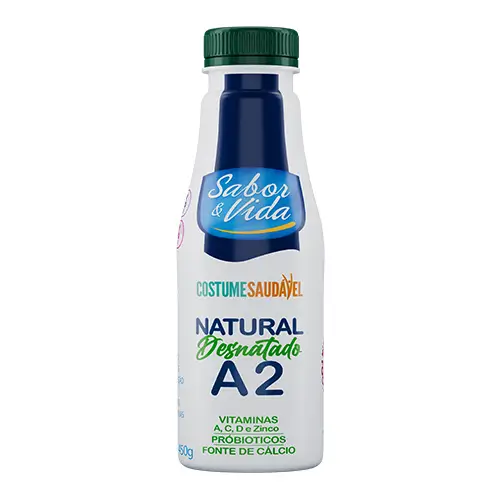 Iogurte Natural Desnatado Zero Lactose 450g – COSTUME SAUDÁVEL