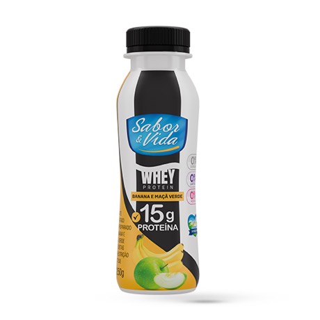 Iogurte Desnatado de Banana e Maçã Verde (Whey Protein) – 250g