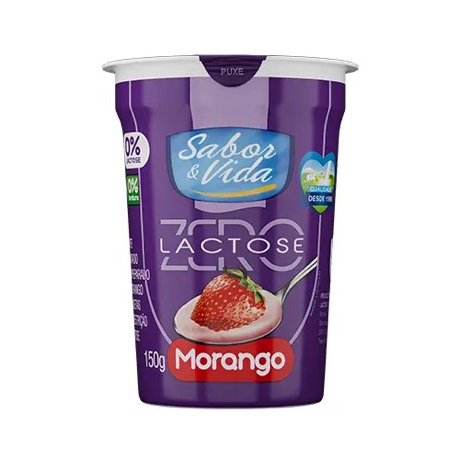 Iogurte Desnatado Zero Lactose de Morango