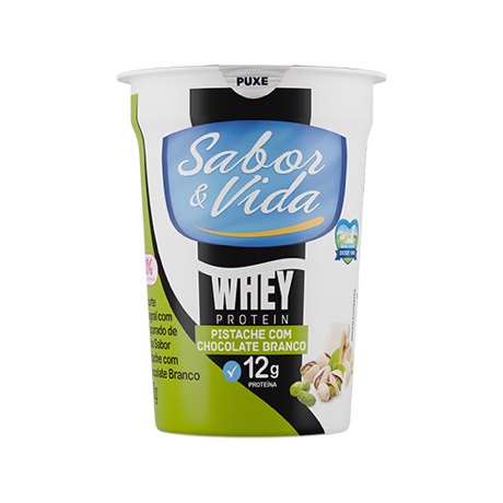 Iogurte Integral de Pistache com Chocolate Branco (Whey Protein) – 170g